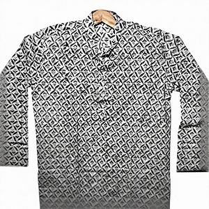 Kurta Corta de Algodón con Estampado Floral para Hombre |   Mangas Largas |   Impresión a Mano Ecológica |   Tela india de primera calidad a un precio razonable - Product Image 1