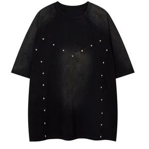 Camiseta Personalizada Unisex de 220 GSM para Hombre, Camiseta con Pedrería, Camiseta de Hombros Caídos, Camiseta Oversize de Gran Gramaje - Product Image 1