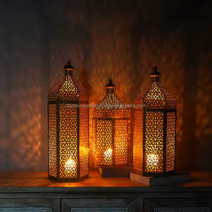 Middle East Festival Retro <b>Moroccan</b> Iron Art Door Hollow-Out Candlestick Wind Lamp Home Decoration - Product Image 2