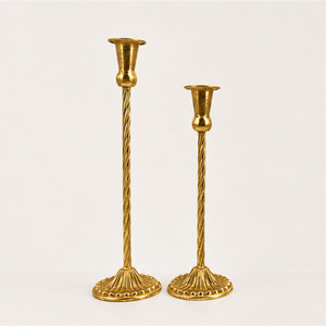 Juego de Portavelas Cónicos de Oro Antiguo, Candelabros de Metal con Tallo Trenzado Vintage para Centro de Mesa de Boda, Decoración de Hogar de Lujo - Product Image 3