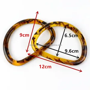 Design moderne 2025 Accessoires de sac Poignées en résine de couleur ambre Pièces de sac à main Anneau en D Poignées et accessoires en résine - Product Image 2