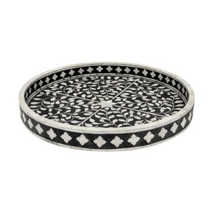 Plateau de service artisanal en os incrusté, style moderne, pour cuisine, salle à manger, salle de bain, salon, utilisation avec vaisselle - Compatible lave-vaisselle, artisanat en bois - Product Image 1