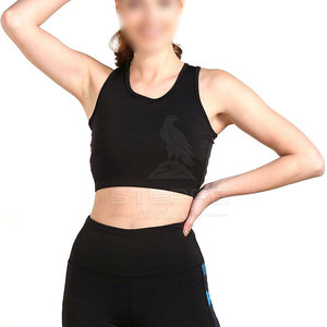 Soutien-gorge de sport simple pour femme avec coussinets amovibles, bretelles réglables, séchage rapide et écologique, logo avant - Yoga, gym, entraînement - Product Image 2