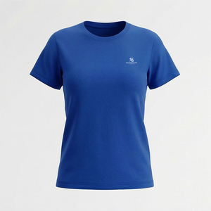 Nouveau T-shirt uni pour femme, coupe ample, simple, basique, col rond, tendance, personnalisable, pour l'été 2026 - Product Image 3