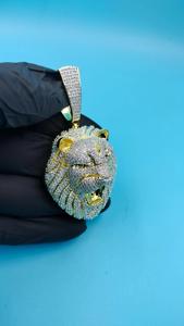 Bijoux Hip Hop, diamants VVS glacés, plaqué or, argent sterling 925, logo personnalisé, certifié IGI, pendentif fait maison - Product Image 2