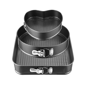 Set di 3 Teglie Antiaderenti a Cerniera con Fondo Rimovibile per Dolci e Pasticceria - Product Image 1