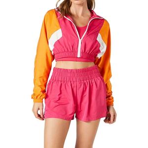 Ensemble short de sport pour femme avec logo personnalisé, coupe-vent et nylon, grande taille, vente en gros XS, collection saisonnière été 2026 - Product Image 2