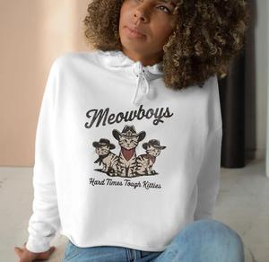 เสื้อฮู้ดครอปสำหรับผู้หญิง Meowboys - เสื้อผ้าสำหรับคนรักแมวที่มีสไตล์และสวมใส่สบาย - Product Image 2