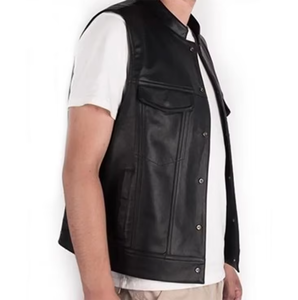 Chaleco de Cuero Vacuno para Hombre, de Alta Calidad, Resistente al Viento, Transpirable e Impermeable, con Logotipo Frontal en Tela Tejida, para la Temporada de Primavera 2026 - Product Image 5