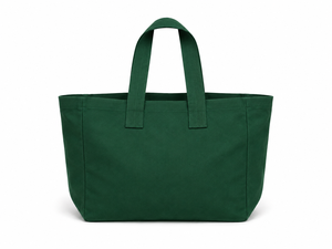 Bolsa de Mano de Lona Verde, Color Sólido, Minimalista, Abierta, Gran Capacidad, para Compras, Todas las Temporadas, para Mujer - Product Image 1