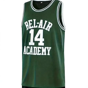 Maillot de basketball unisexe personnalisé respirant sans manches coupe classique imprimé en sérigraphie vert en maille – Fournisseur OEM - Product Image 2