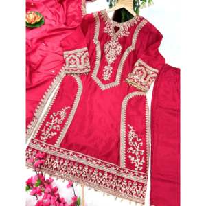 Hermoso conjunto de Dupatta superior y elegante para mujer para fiestas - Product Image 2
