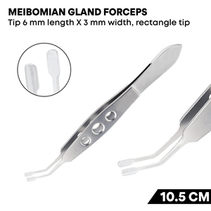 Pinza Expulsora de Glándulas de Meibomio, Punta de 3×6 mm, Acero Inoxidable Alemán, Instrumento Quirúrgico Oftálmico - Product Image 3