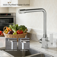 Robinet de cuisine thermostatique électrique moderne à double poignée, mitigeur monotrou à poser en acier inoxydable pour usage hôtelier