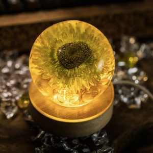 Lamp Dried Flower , Epoxy Resin Lamp Wood, <b>Night</b> <b>Light</b> Wood, Custom Resin Lamp, Unique Home Decor, Bedside Lamp Wood - Product Image 2