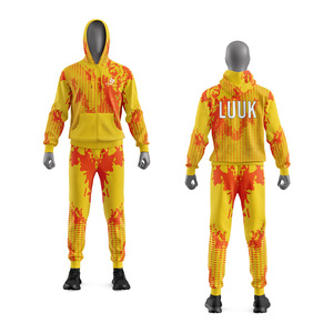 OEM ODM Unisex Hooded Tracksuit Set Full Length Printed Custom Pattern Breathable Casual Autumn Wear Light Wight Tracksuits - Product Image 4