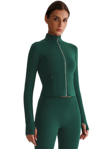 Chaqueta Deportiva Ajustada con Cierre para Mujer, Top de Yoga con Orificios para Pulgares y Conjunto de Ropa Deportiva, Marca Privada, para Running y Yoga - Product Image 4