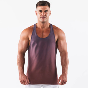 Débardeur de sport personnalisé ombré pour homme, séchage rapide, en coton, coupe ajustée, sans manches, pour musculation et entraînement - Product Image 3