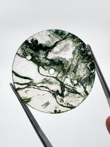 หน้าปัดนาฬิกาทำจากมอสอาเกตธรรมชาติ ขนาด 28.50 มม. สีเขียว/ขาว หนา 0.7 มม. สไตล์คลาสสิก หรูหรา สำหรับทำนาฬิกาขายส่ง - Product Image 2