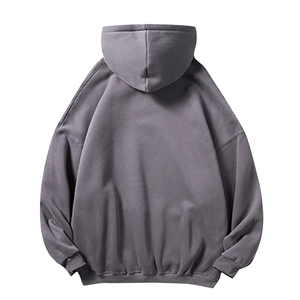 Vente en gros : Sweat à capuche zippé pour homme, en molleton lavé double couche, coupe oversize, épaules tombantes, court, vierge et personnalisable - Product Image 4