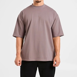 T-shirt Oversize Lourd Personnalisé avec Impression Sérigraphique sur le Devant en Coton Écologique – Décontracté pour Hommes et Femmes – OEM ODM Marque Privée - Product Image 1