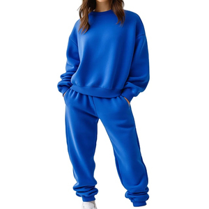 Chándal de invierno para mujer, talla grande, con capucha, 50% poliéster, forro polar, transpirable, lavable a máquina, diseño personalizado, informal, 2 en 1 - Product Image 1