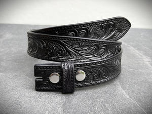 Nouvelle ceinture décontractée en cuir véritable perforé, style punk vintage western, cloutée avec boucle ardillon en cuivre, largeur 35 mm - Product Image 4