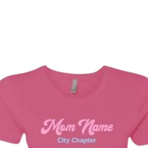 Camiseta Rosa de Algodón con Estampado Gráfico para Mujer, Estilo Casual, Cómoda para el Día a Día, Conjunto a Juego para Eventos Familiares - Product Image 2