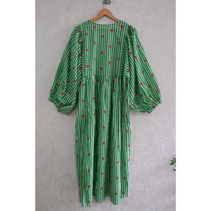 Handmade Cotton Hand Block Print Boho Maxi <b>Dress</b> <b>Women's</b> Breathable Washable Eco-Friendly Summer Wear - Product Image 5
