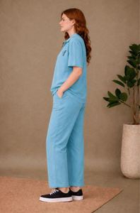 Conjunto elegante de top corto y pantalón de verano para mujer, conjunto de dos piezas con estampado moderno de proveedor indio a precio de mayoreo. - Product Image 4