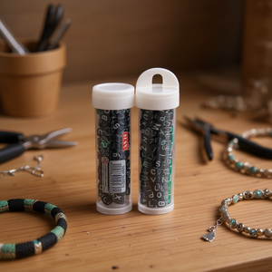 Perles lettres Ilan 6x6mm, perles alphabet pour la création de bijoux - Product Image 2