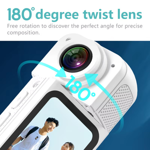 Caméra d'action compacte 2.7K 1080P, caméra sportive portable avec support magnétique, objectif rotatif à 180 degrés, Wi-Fi pour le cyclisme et le vlogging - Product Image 3