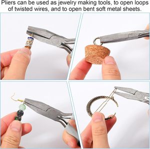 Pince à bec plat en acier inoxydable de 5 pouces, outil miniature à mâchoires lisses pour la pliage de fil, l'ouverture de bagues, la réparation artisanale - Product Image 4