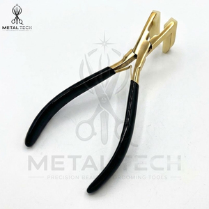Gold <b>Titanium</b> Hair Extension Tape Press Pliers, <b>Black</b> Dip Coated Grip, White Silicone Jaws, Professional Sealing Tools - Product Image 2