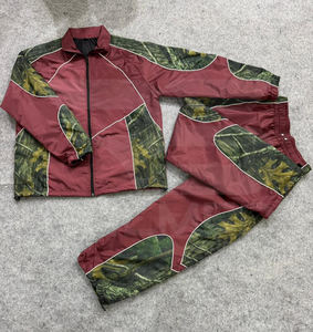 2026 Casual Wear <b>Trouser</b> and Jacket 100% Nylon Water Proof Reflective Lines Camo Design Windbreaker Tracksuit For <b>Men's</b> - Product Image 4