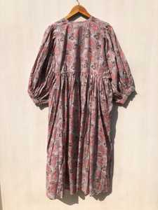 Vestido Midi Informal de Algodón 100% para Mujer, Estampado Floral, Cuello Profundo, Cierre con Cordón, Silueta Holgada, Forro de Algodón Tejido, Ropa de Dormir - Product Image 4