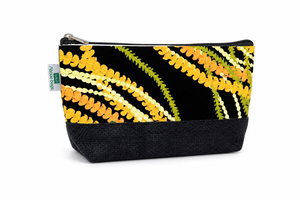 Pochette cosmétique en jute noire avec logo personnalisé, imprimé multicolore, fermeture éclair, vente en gros, OEM, marque privée, organiseur de voyage pour articles de toilette - Product Image 4