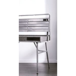 Scrivania per Computer in Stile Industriale Moderno con Un Cassetto e Due Ripiani, Porta USB e Gambe in Metallo - Product Image 5