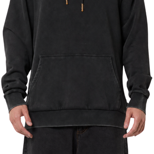 Sweat à capuche personnalisé pour homme, coupe classique, avec cordon de serrage, poche kangourou, impression de texte avant et arrière, streetwear, 100% coton molletonné - Product Image 6
