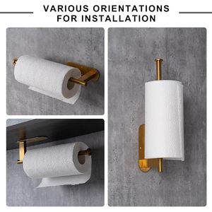 Upgrade Stainless Steel Self-Adhesive Paper Towel Holder Bend-Resistant and Drill Mounting for <b>Kitchen</b> <b>Storage</b> - Product Image 2