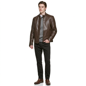 Crocodile skin Men's <b>Leather</b> <b>Jacket</b> Autumn <b>Winter</b> Fashion <b>Jackets</b> For Men Solid Color Zipper <b>Leather</b> Casual <b>jacket</b> for men - Product Image 4