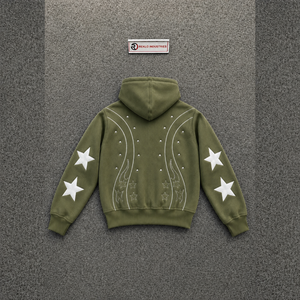 CASUAL OLIVE ZIP UP HOODIE URBAN FASHION HEAVYWEIGHT LOOSE FIT HOODIE RELAXED FIT PREMIUM STREETWEAR PREMIUM STREETWEAR COMFY ST - Product Image 6