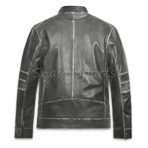 Chaqueta de cuero para hombre, estilo casual, de alta calidad, para motociclistas, corte ajustado, en oferta a bajo precio. - Product Image 6