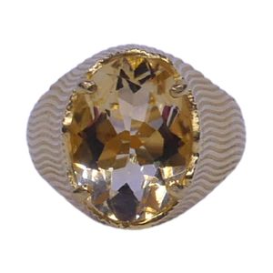 Anillo de Cóctel de Oro Amarillo con Cristal Redondo Engastado en Puntas, Estilo Clásico, Unisex, para Uso Diario - Product Image 4