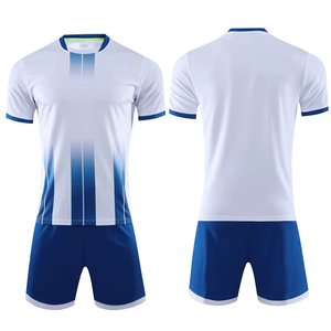 Maillots de football personnalisés bleus et blancs tendance – Ensemble de maillots de football pour hommes en gros – Design de maillot de football vierge à la mode - Product Image 3