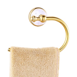 Top Selling Durable Metal Wall-Mounted Gold-Plated Towel Holder for Home Hotel or Villa's Bathroom or <b>Kitchen</b> <b>Storage</b> <b>Racks</b> - Product Image 1
