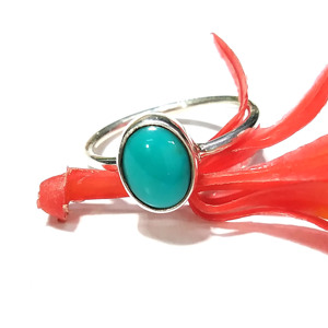 Natural Arizona Turquoise Gemstone <b>Ring</b> 925 Solid Sterling Silver <b>Ring</b> Beautiful Arizona Turquoise Cabocho <b>Ring</b> - Product Image 3