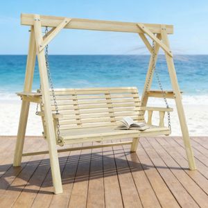 Sedia a Dondolo Contemporanea per Esterni e Interni, Ideale per Soggiorno, Hotel, Palestra, Parco, con Telaio in Metallo, Legno, Poliestere PE e Acciaio - Product Image 1