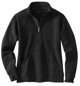 Haut unisexe à fermeture éclair 1/4, pull à col zippé, coupe décontractée, en molleton de coton, avec logo personnalisé, marque privée, fabricant de vêtements en gros - Product Image 5