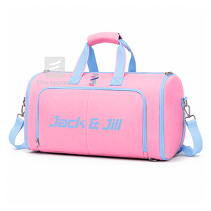 กระเป๋าโท้ทแบบสั่งทำพิเศษ Jack and Jill of America สีฟ้าและชมพู ปักโลโก้ ใช้ได้ทุกวัน ความจุขนาดใหญ่ ทำจากไนลอนและโพลีเอสเตอร์ - Product Image 1